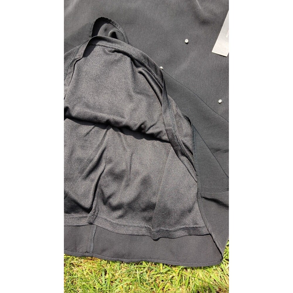 NWT Rhinestone Mini Dress Sparkly Black Embellished Shift Dress Size Small Lined - Picture 7 of 8